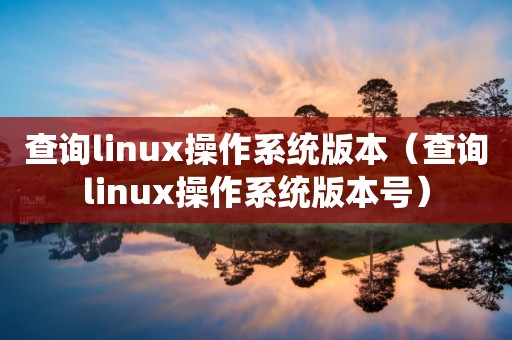 查询linux操作系统版本（查询linux操作系统版本号）